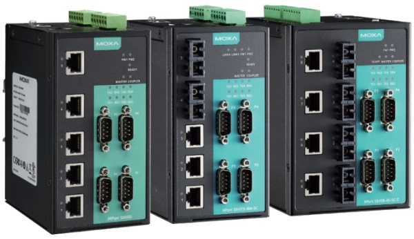 NPort S8458 - Managed Switch med 4x RS-232/422/485 fra Moxa