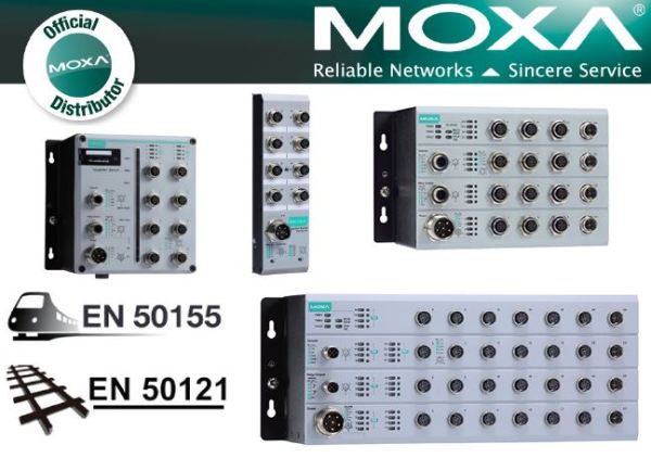 Moxa EN50155 Ethernet Switch, unmanaged and managed