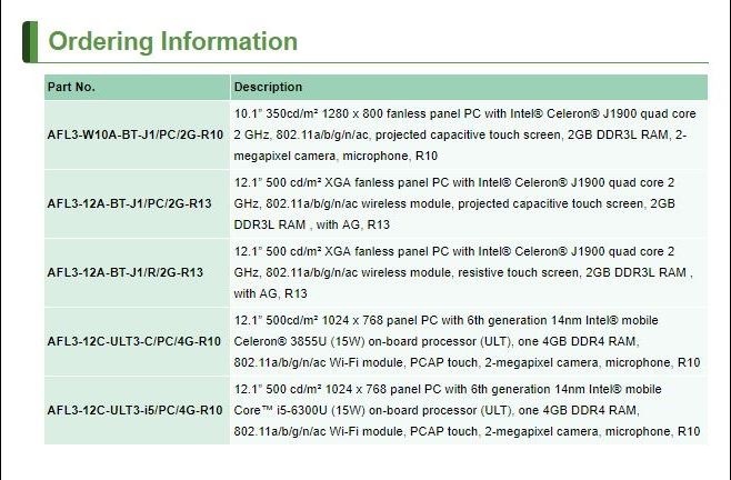 AFL3-12C-ULT3 / 12,1'' Panel PC med i5 CPU fra IEI