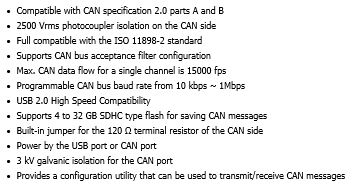 CAN-Logger 100 og CAN-Logger 200 / Intelligent CAN bus data logger fra ICPDAS